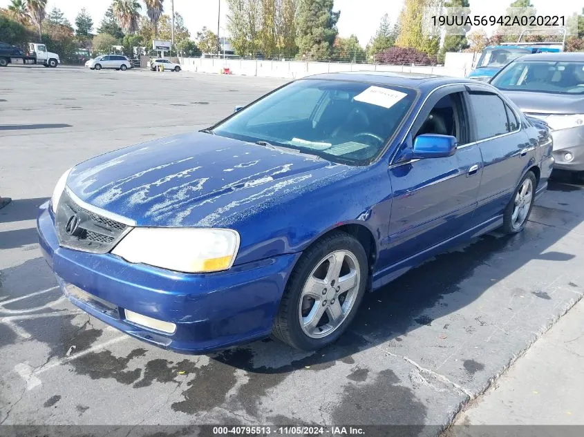 2002 Acura Tl 3.2 Type S VIN: 19UUA56942A020221 Lot: 40795513