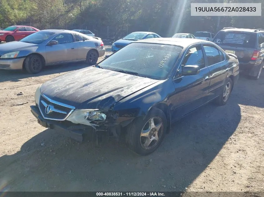 2002 Acura Tl 3.2 VIN: 19UUA56672A028433 Lot: 40838531