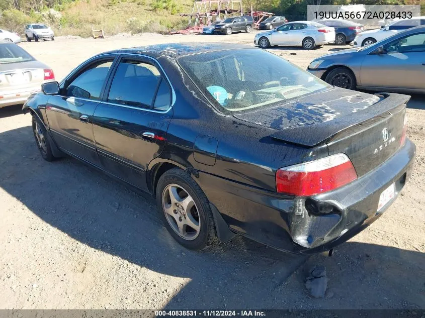 2002 Acura Tl 3.2 VIN: 19UUA56672A028433 Lot: 40838531