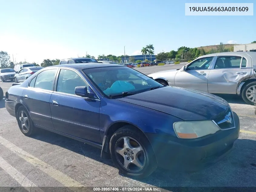 2003 Acura Tl 3.2 VIN: 19UUA56663A081609 Lot: 39957406