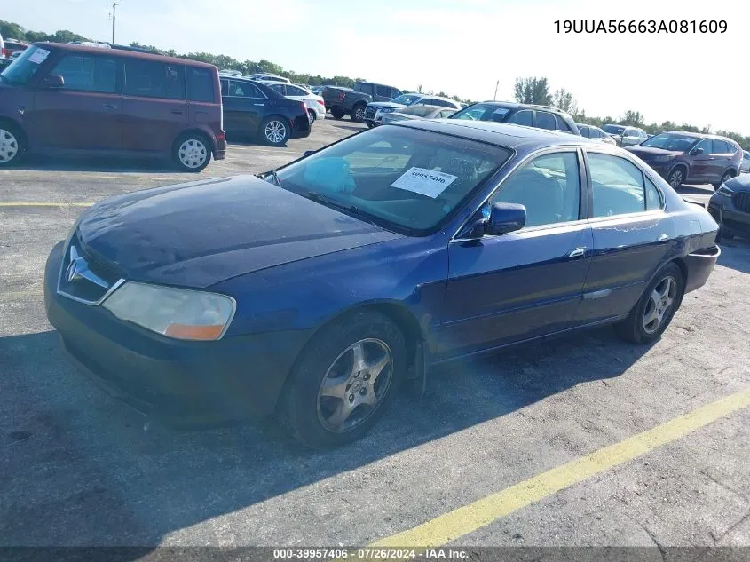 2003 Acura Tl 3.2 VIN: 19UUA56663A081609 Lot: 39957406