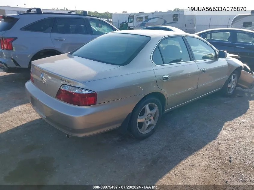 2003 Acura Tl 3.2 VIN: 19UUA56633A076870 Lot: 39975497