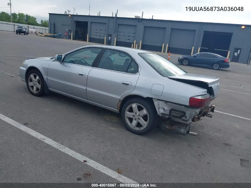 2003 Acura Tl 3.2 Type S VIN: 19UUA56873A036048 Lot: 40015867