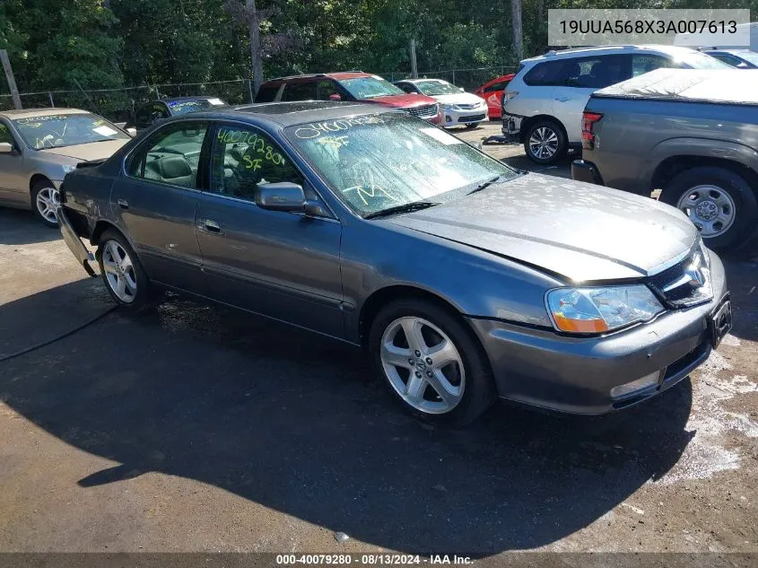 2003 Acura Tl 3.2 Type S VIN: 19UUA568X3A007613 Lot: 40079280