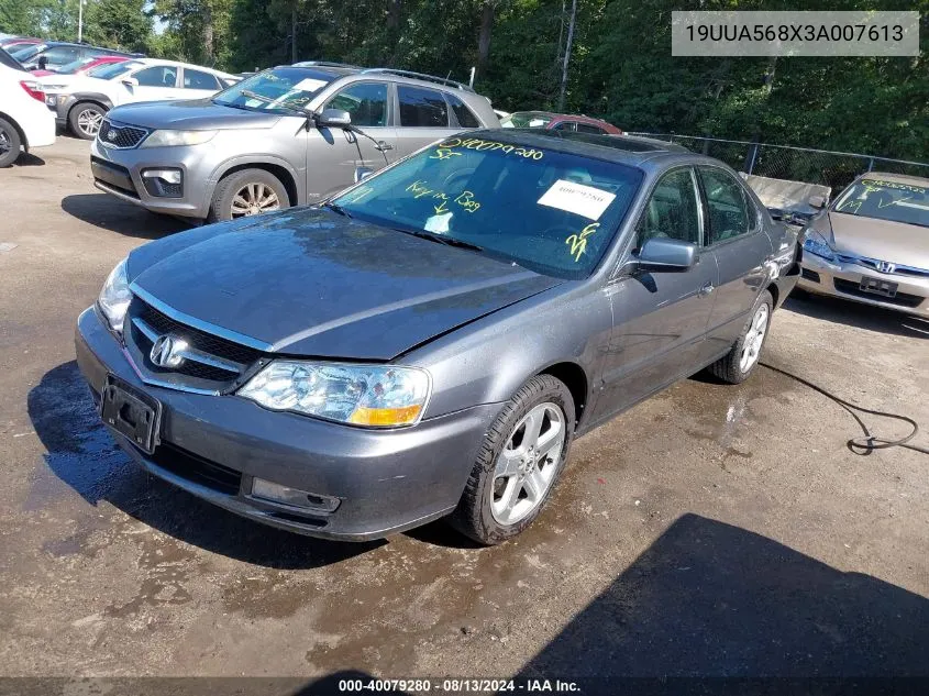 2003 Acura Tl 3.2 Type S VIN: 19UUA568X3A007613 Lot: 40079280