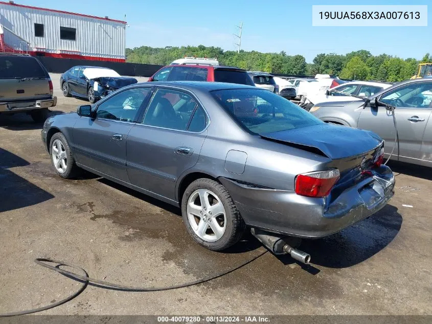 2003 Acura Tl 3.2 Type S VIN: 19UUA568X3A007613 Lot: 40079280