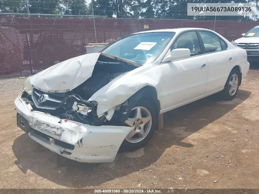 2003 Acura Tl 3.2 VIN: 19UUA56673A089136 Lot: 40091060