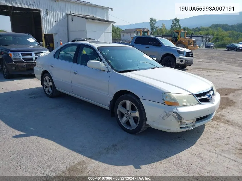 2003 Acura Tl 3.2 Type S VIN: 19UUA56993A007191 Lot: 40197986