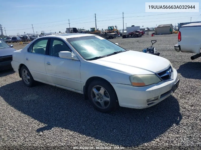 2003 Acura Tl 3.2 VIN: 19UUA56663A032944 Lot: 40230130