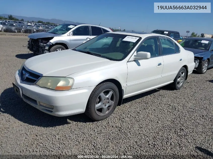 2003 Acura Tl 3.2 VIN: 19UUA56663A032944 Lot: 40230130