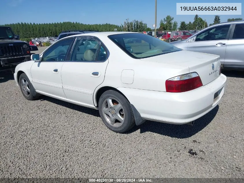 2003 Acura Tl 3.2 VIN: 19UUA56663A032944 Lot: 40230130