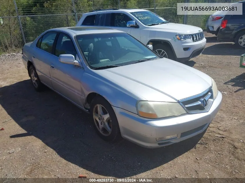 2003 Acura Tl 3.2 VIN: 19UUA56693A003681 Lot: 40253730