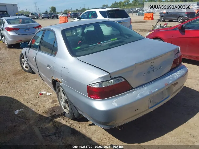 2003 Acura Tl 3.2 VIN: 19UUA56693A003681 Lot: 40253730