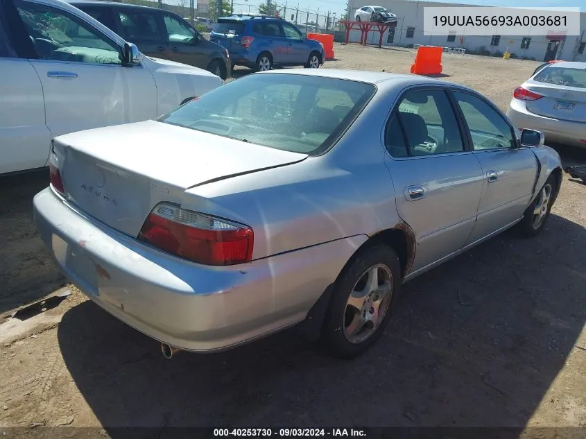 2003 Acura Tl 3.2 VIN: 19UUA56693A003681 Lot: 40253730