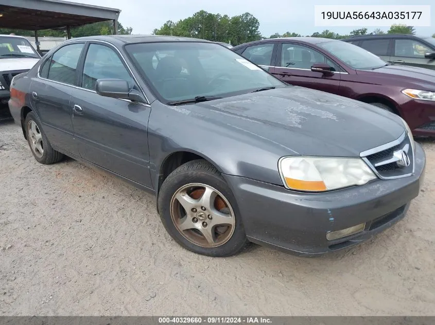 2003 Acura Tl 3.2 VIN: 19UUA56643A035177 Lot: 40329660