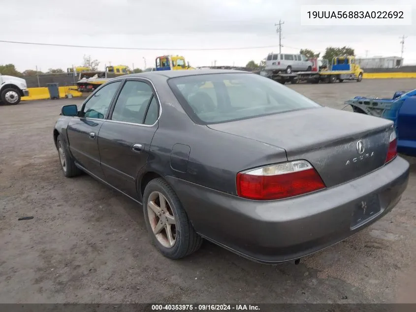 2003 Acura Tl 3.2 Type S VIN: 19UUA56883A022692 Lot: 40353975