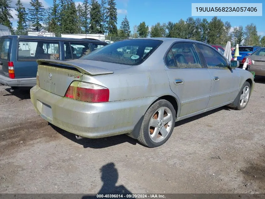 2003 Acura Tl 3.2 Type S VIN: 19UUA56823A057406 Lot: 40396014