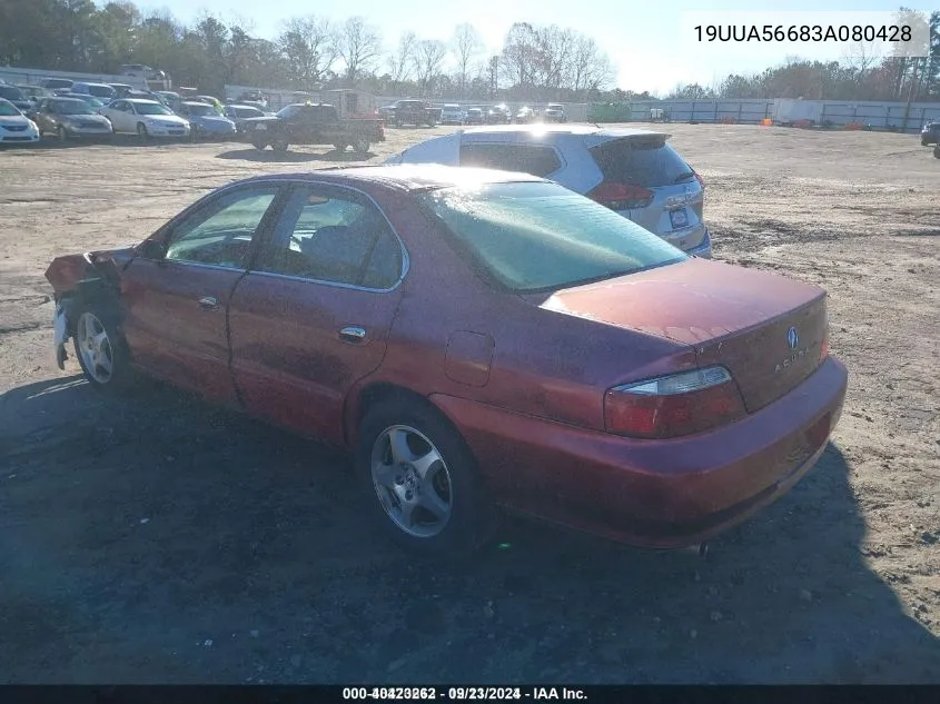 2003 Acura Tl 3.2 VIN: 19UUA56683A080428 Lot: 40423262