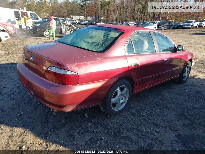 2003 Acura Tl 3.2 VIN: 19UUA56683A080428 Lot: 40423262