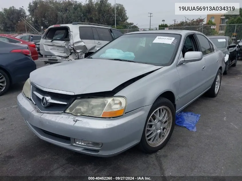 2003 Acura Tl 3.2 Type S VIN: 19UUA56913A034319 Lot: 40452260