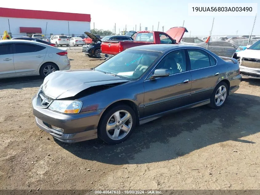 2003 Acura Tl 3.2 Type S VIN: 19UUA56803A003490 Lot: 40547633