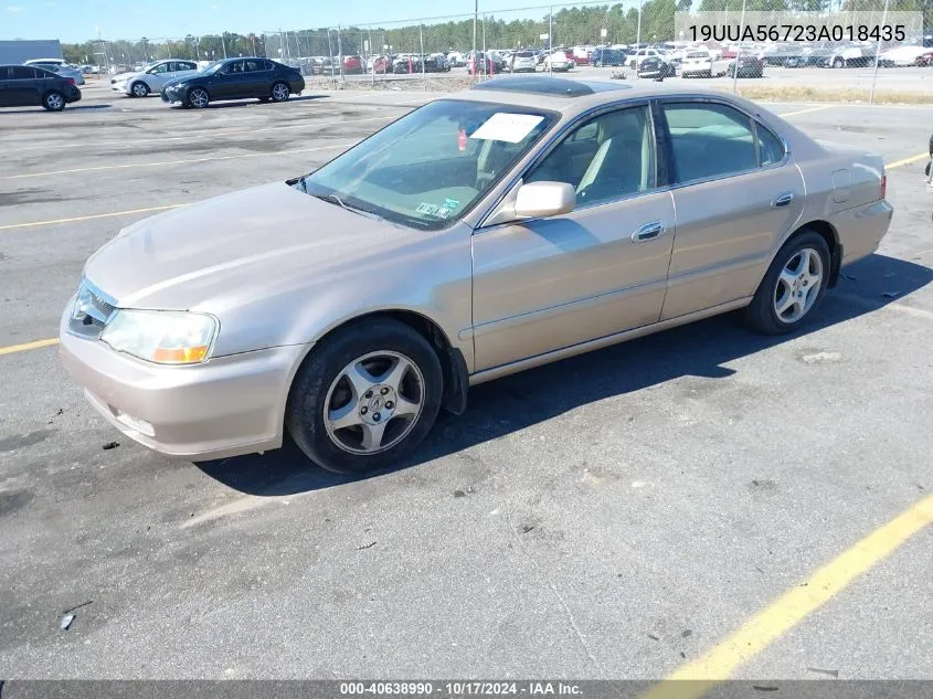 2003 Acura Tl 3.2 VIN: 19UUA56723A018435 Lot: 40638990