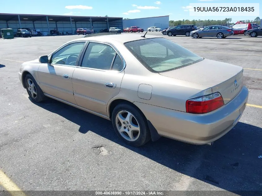 2003 Acura Tl 3.2 VIN: 19UUA56723A018435 Lot: 40638990