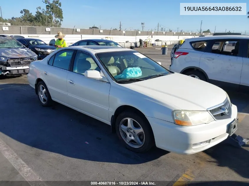 2003 Acura Tl 3.2 VIN: 19UUA56643A086632 Lot: 40687816