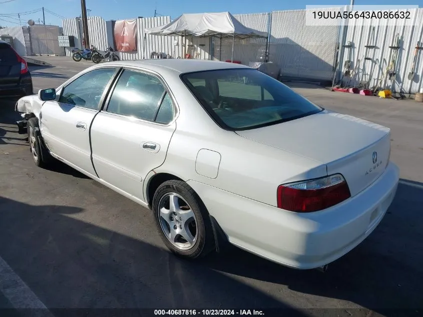 2003 Acura Tl 3.2 VIN: 19UUA56643A086632 Lot: 40687816