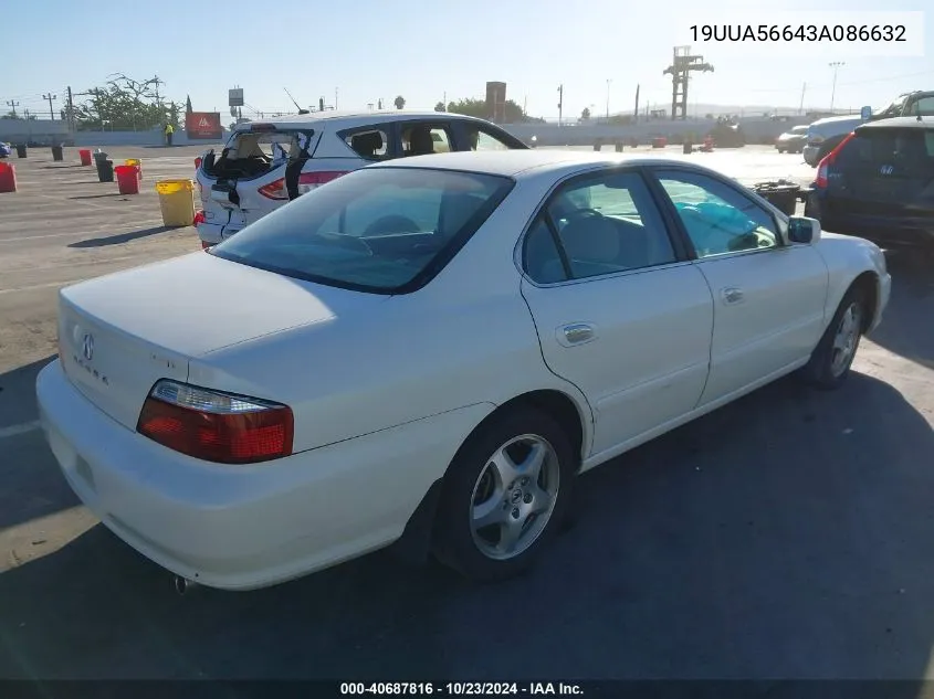 2003 Acura Tl 3.2 VIN: 19UUA56643A086632 Lot: 40687816