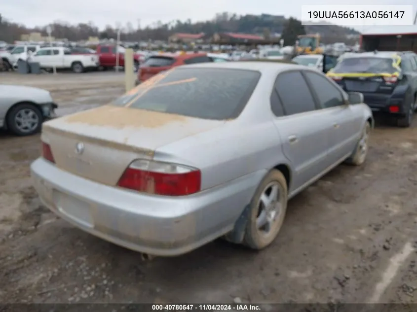 2003 Acura Tl 3.2 VIN: 19UUA56613A056147 Lot: 40780547