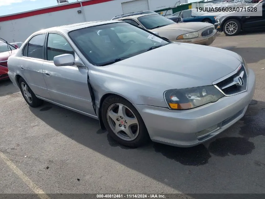 2003 Acura Tl 3.2 VIN: 19UUA56603A071528 Lot: 40812461