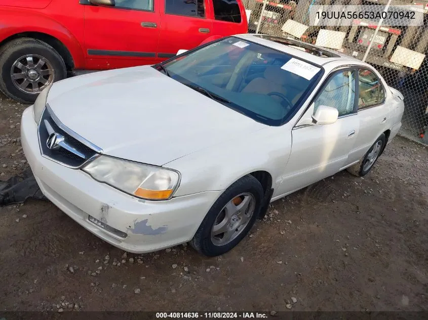 2003 Acura Tl 3.2 VIN: 19UUA56653A070942 Lot: 40814636