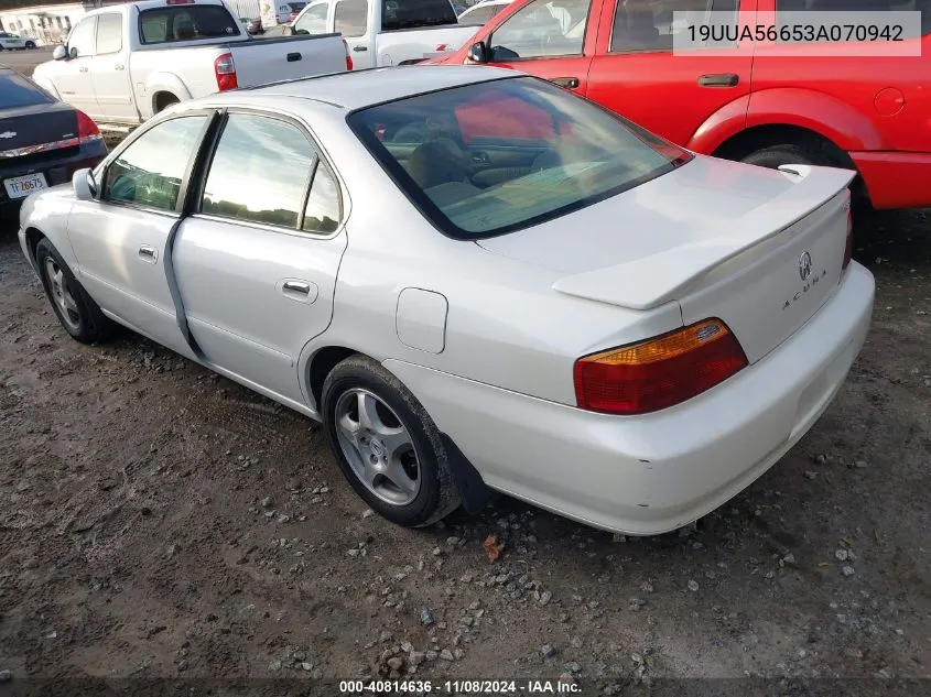 2003 Acura Tl 3.2 VIN: 19UUA56653A070942 Lot: 40814636