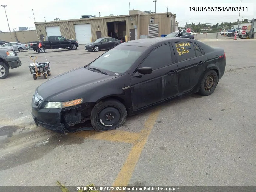 2004 Acura 3.2 Tl VIN: 19UUA66254A803611 Lot: 20169205