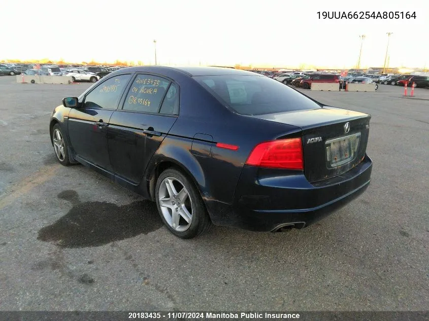 2004 Acura Tl VIN: 19UUA66254A805164 Lot: 20183435