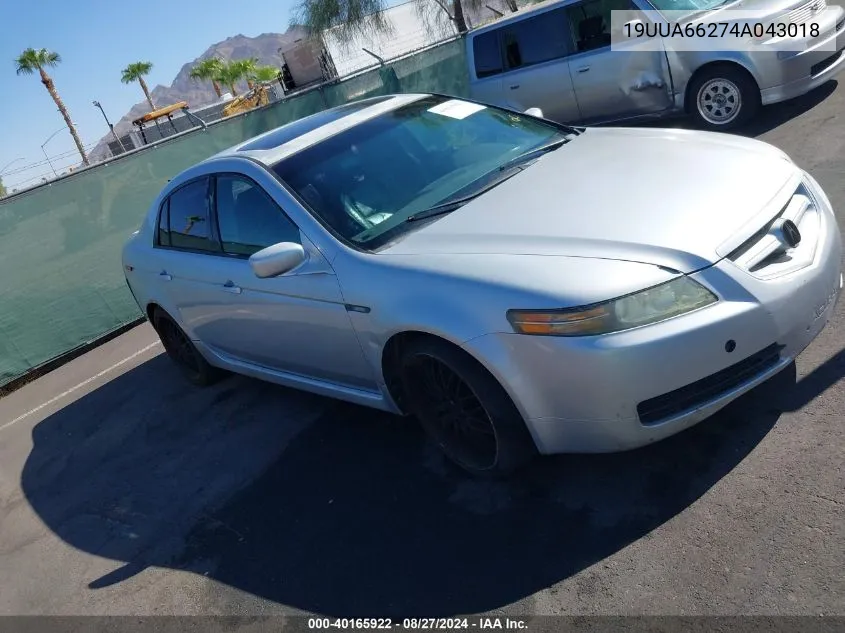 2004 Acura Tl VIN: 19UUA66274A043018 Lot: 40165922