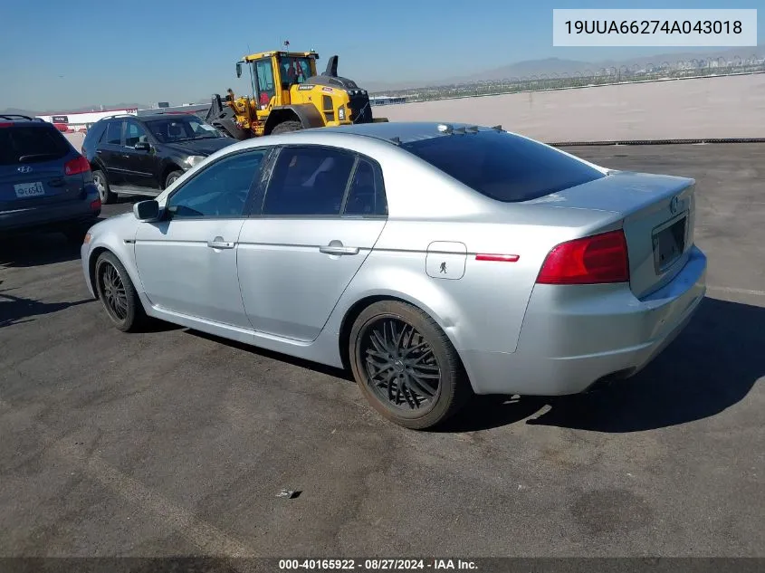 2004 Acura Tl VIN: 19UUA66274A043018 Lot: 40165922