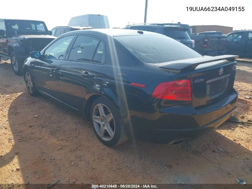 2004 Acura Tl VIN: 19UUA66234A049155 Lot: 40210648