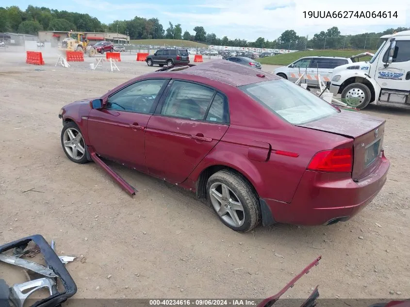 2004 Acura Tl VIN: 19UUA66274A064614 Lot: 40234616