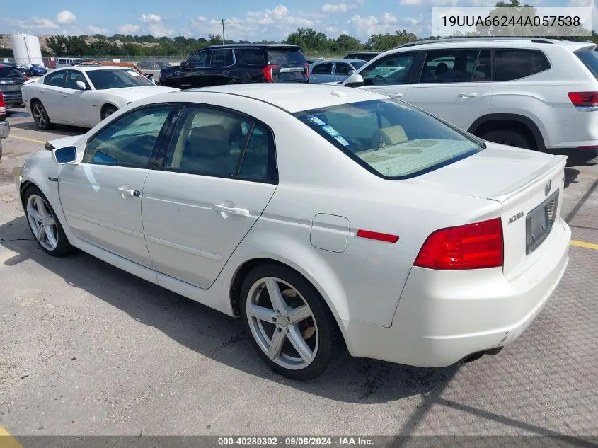 2004 Acura Tl VIN: 19UUA66244A057538 Lot: 40280302