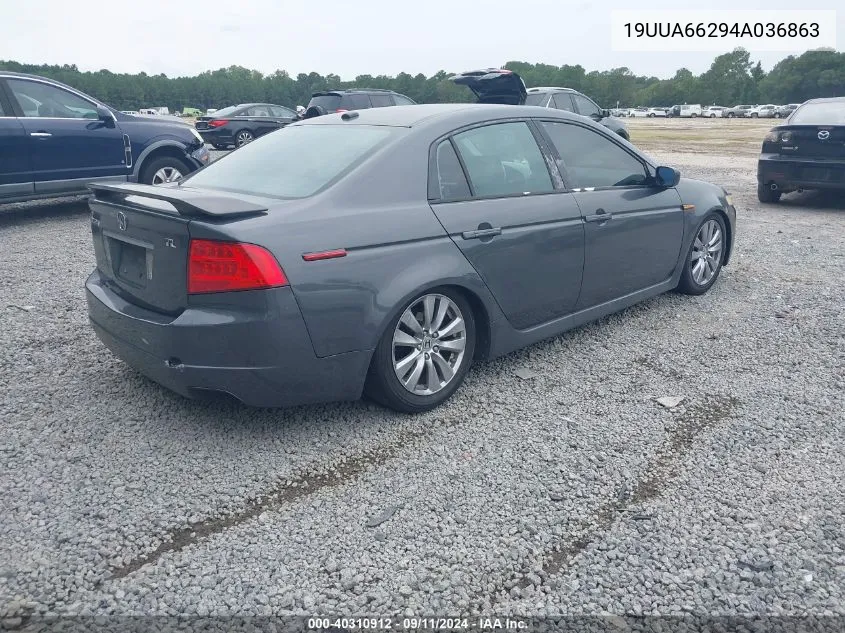 2004 Acura Tl VIN: 19UUA66294A036863 Lot: 40310912