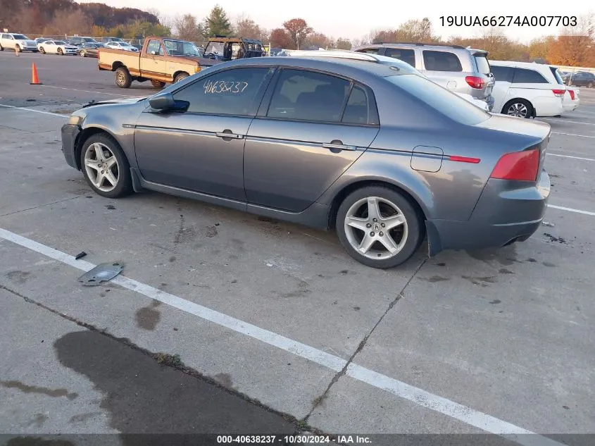 2004 Acura Tl VIN: 19UUA66274A007703 Lot: 40638237