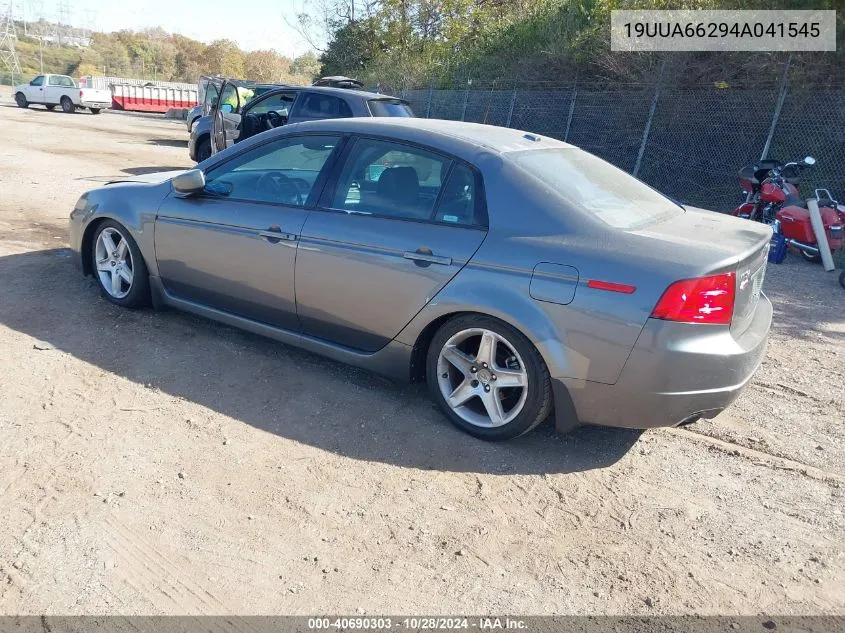 2004 Acura Tl VIN: 19UUA66294A041545 Lot: 40690303