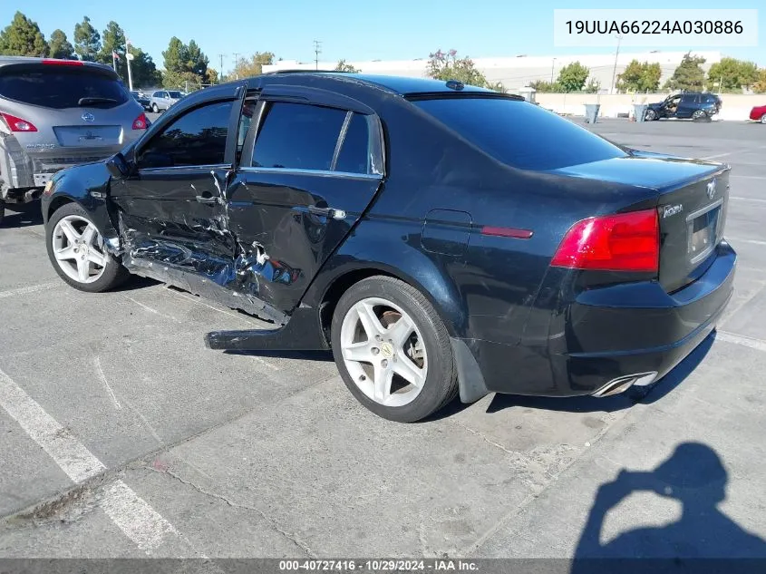 2004 Acura Tl VIN: 19UUA66224A030886 Lot: 40727416