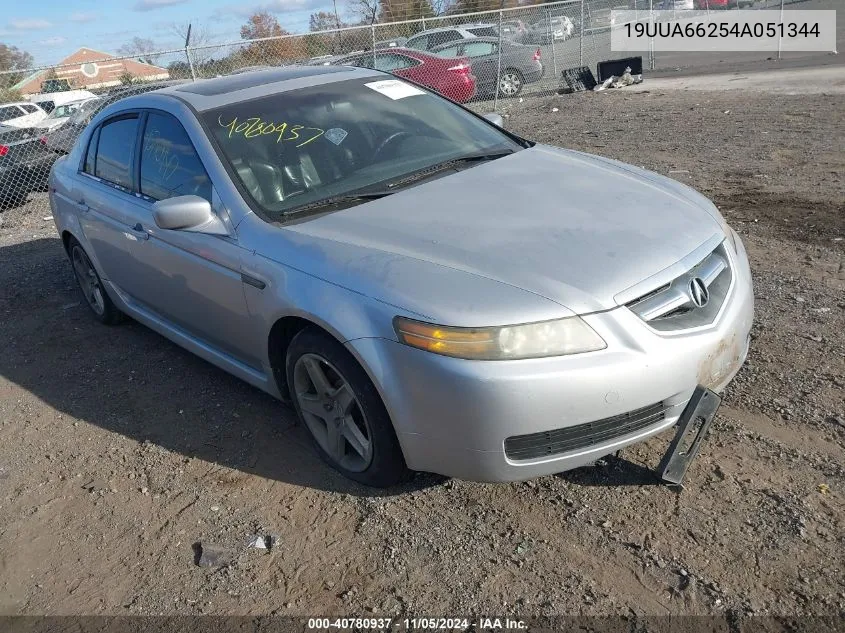 2004 Acura Tl VIN: 19UUA66254A051344 Lot: 40780937