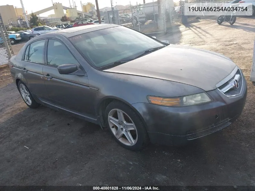 2004 Acura Tl VIN: 19UUA66254A034754 Lot: 40801828