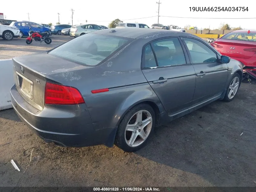 2004 Acura Tl VIN: 19UUA66254A034754 Lot: 40801828