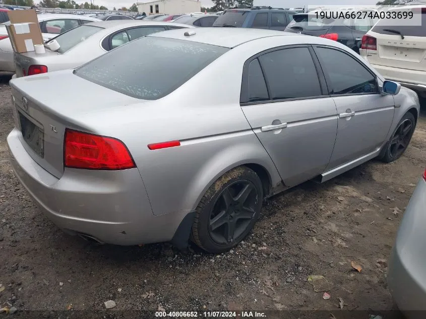 2004 Acura Tl VIN: 19UUA66274A033699 Lot: 40806652