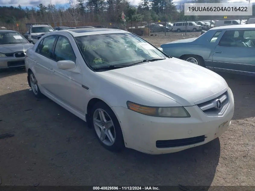 2004 Acura Tl VIN: 19UUA66204A016422 Lot: 40829596